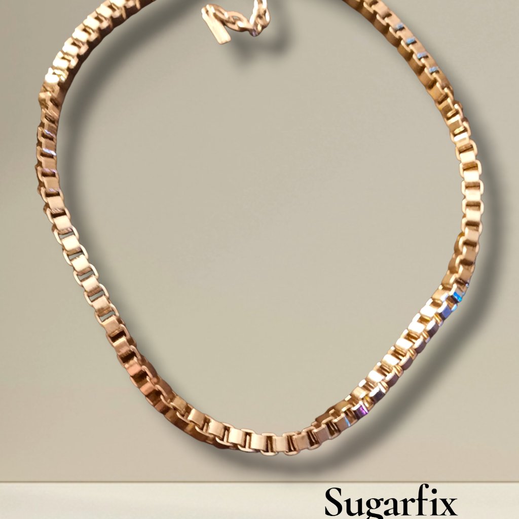 Sugarfix By Baublebar Goldtone Box Chain Adjustable Length Necklace Euc 18$